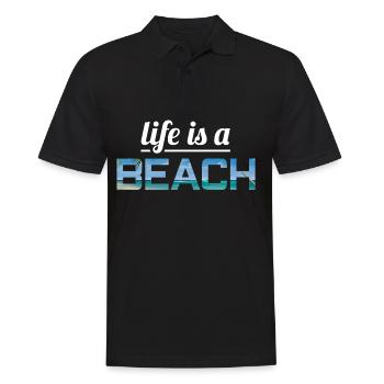 Life is a beach - Men's Polo Shirt - black - Front - Kai (181cm)