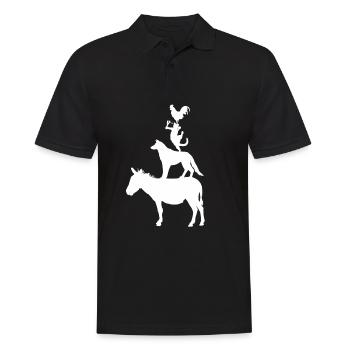 Bremer Stadtmusikanten - Männer Poloshirt - Schwarz - Vorne - Kai (181cm)