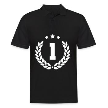 erster Platz 1 - Männer Poloshirt - Schwarz - Vorne - Kai (181cm)