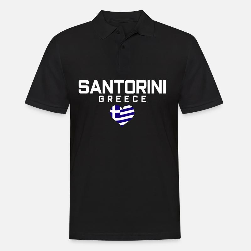 SANTORINI Greece Grèce - Polo Homme - noir