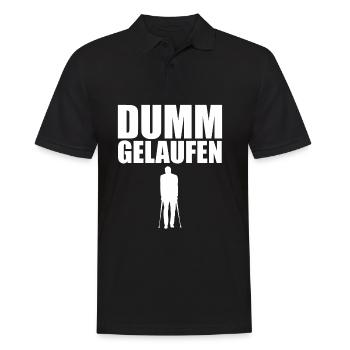 Dumm gelaufen - Männer Poloshirt - Schwarz - Vorne - Kai (181cm)