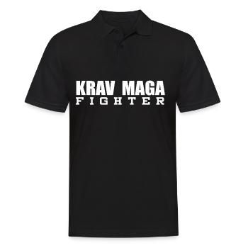 Krav Maga Fighter - Männer Poloshirt - Schwarz - Vorne - Kai (181cm)