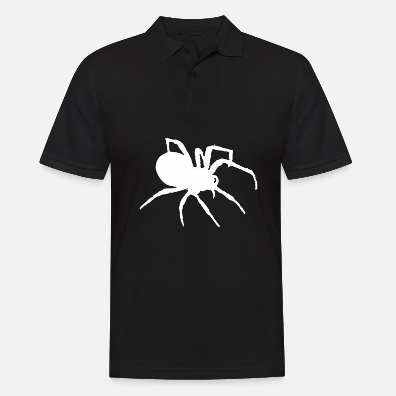 Spinne Spinnen Silhouette - Männer Poloshirt - Schwarz