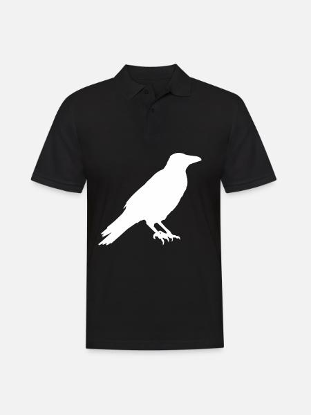 Crow - raven - bird silhouette - Men's Polo Shirt - black