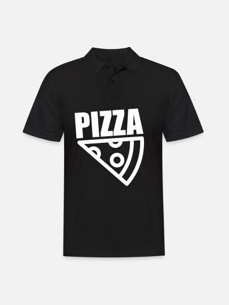 Pizza - Männer Poloshirt - Schwarz