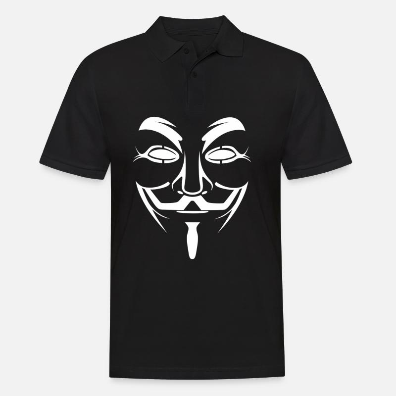 Anonymous Mask - Männer Poloshirt - Schwarz