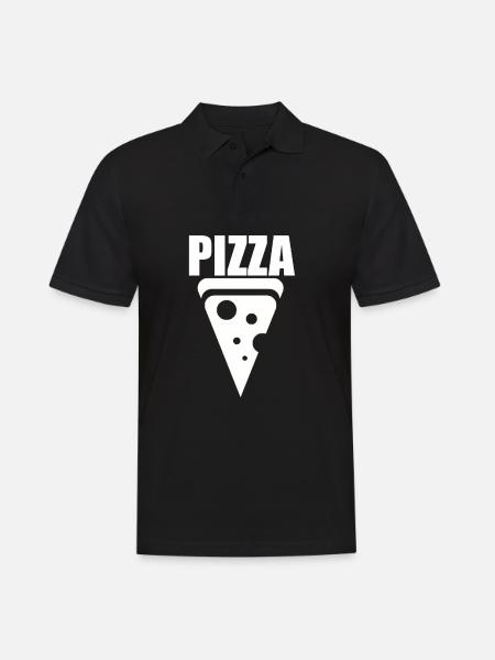 pizza - Polo Homme - noir