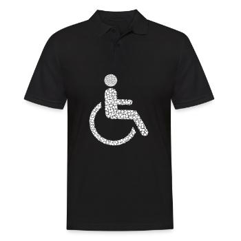 Rollstuhlfahrer - Männer Poloshirt - Schwarz - Vorne - Kai (181cm)