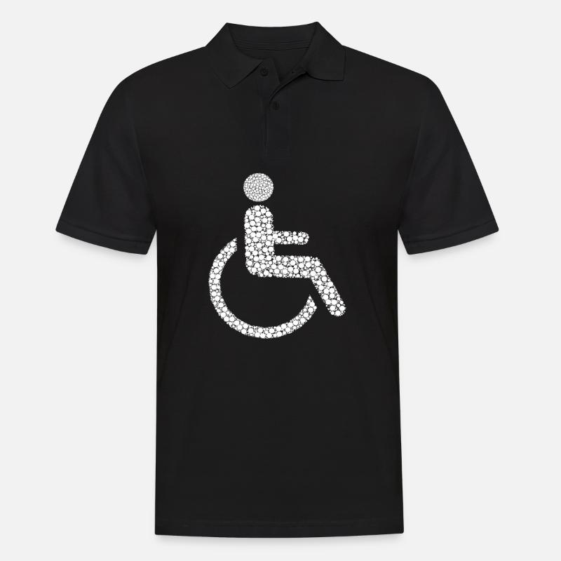 Rollstuhlfahrer - Männer Poloshirt - Schwarz