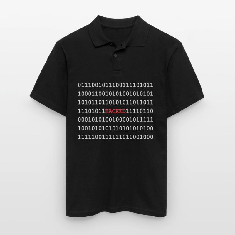 Binary code hacker Men's Polo Shirt