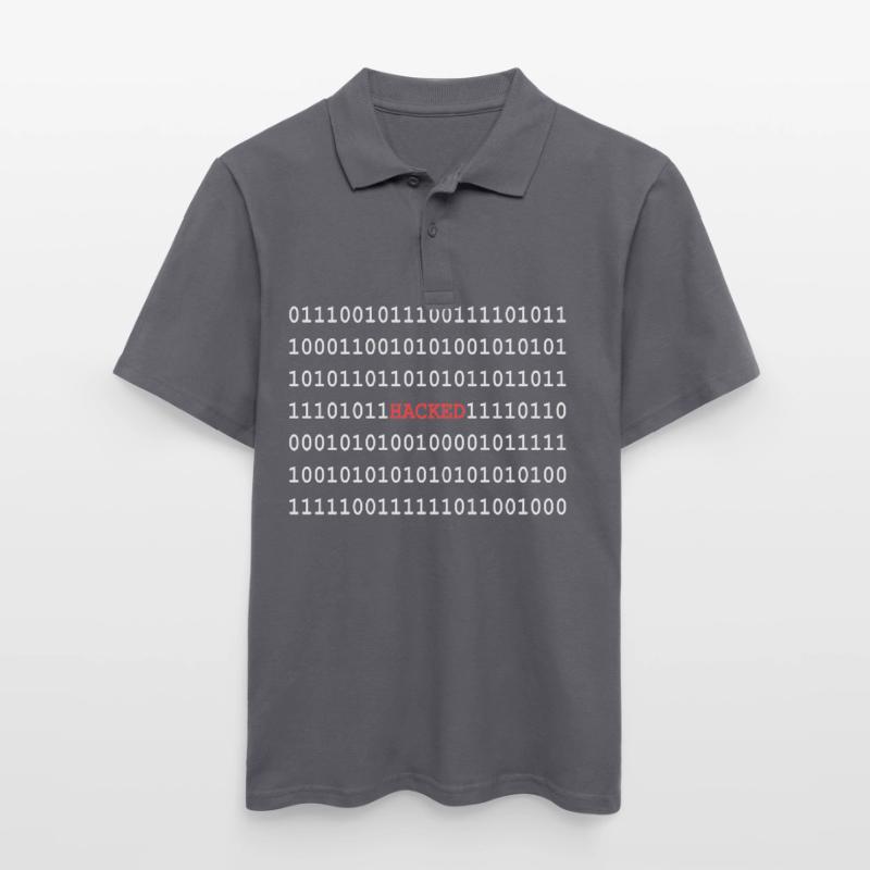 Binary code hacker Men's Polo Shirt