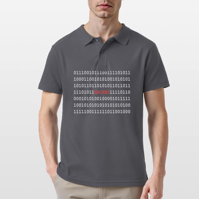 Binary code hacker Men's Polo Shirt