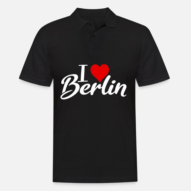 i love berlin - Männer Poloshirt - Schwarz
