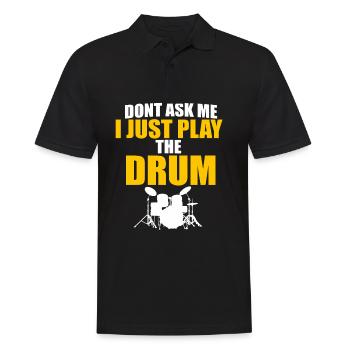 Schlagzeug Schlagzeuger - Männer Poloshirt - Schwarz - Vorne - Kai (181cm)