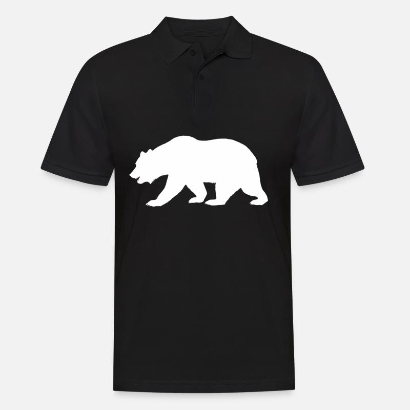 Bär Silhouette - Männer Poloshirt - Schwarz