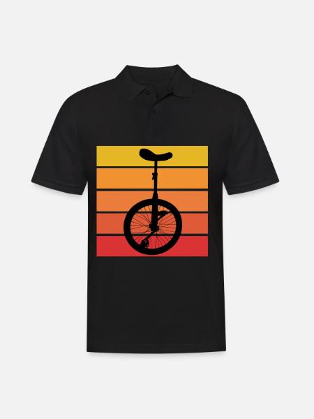 Einrad - Männer Poloshirt - Schwarz