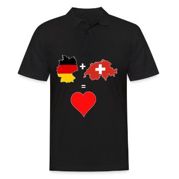 Allemagne Suisse coeur amour cadeau maison - Polo Homme - noir - Devant - Kai (181cm)
