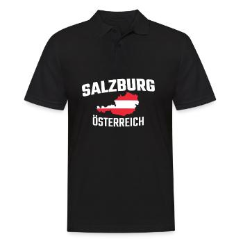 Salzburg Österreich - Männer Poloshirt - Schwarz - Vorne - Kai (181cm)