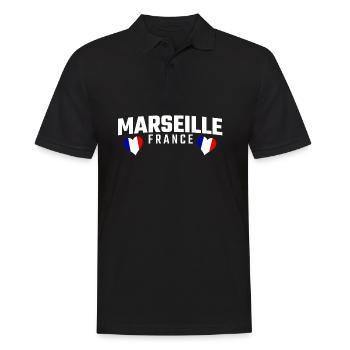 MARSEILLE FRANCE - Männer Poloshirt - Schwarz - Vorne - Kai (181cm)