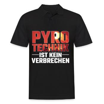 Pyrotechnik ist kein Verbrechen - Männer Poloshirt - Schwarz - Vorne - Kai (181cm)