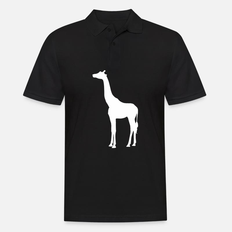 Giraffe Cartoon Comic Silhouette Giraffen - Männer Poloshirt - Schwarz