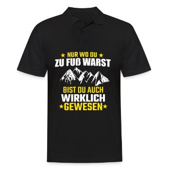 Wandern Spazieren Berge Geschenk - Männer Poloshirt - Schwarz - Vorne - Kai (181cm)