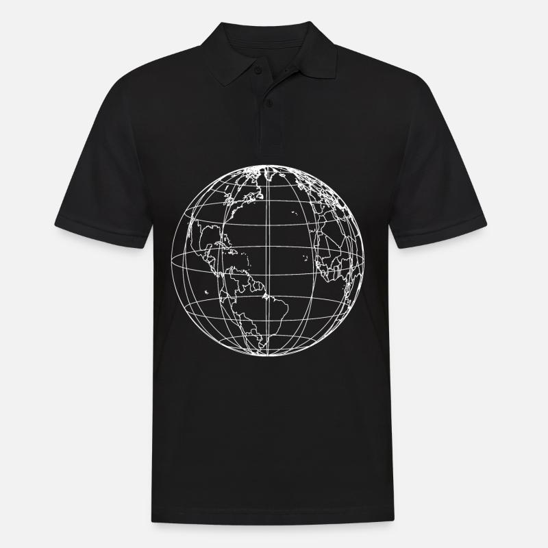 GLOBUS silhouette outlines - Männer Poloshirt - Schwarz