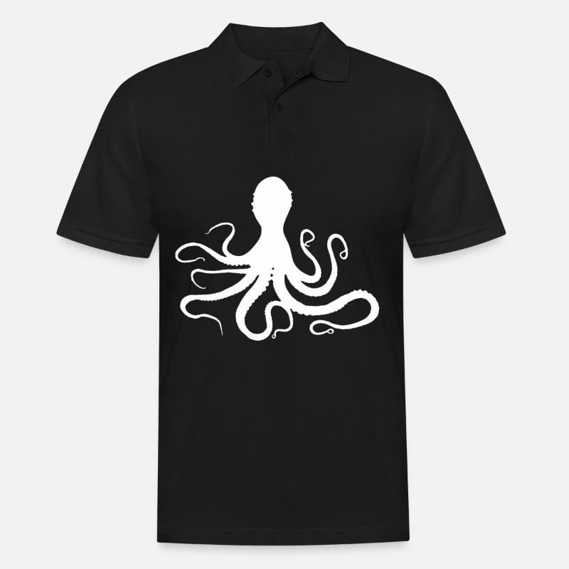 Krake - Männer Poloshirt - Schwarz