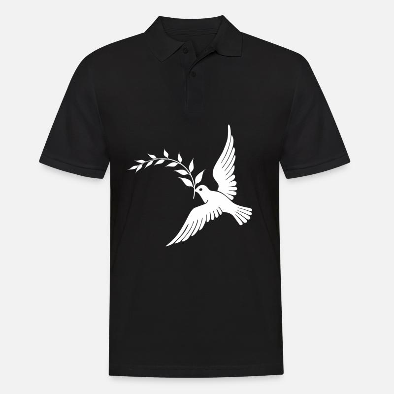 Friedenstaube - Männer Poloshirt - Schwarz
