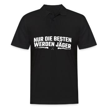 Jäger Jagen Spruch Nur die besten werden Jäger - Männer Poloshirt - Schwarz - Vorne - Kai (181cm)