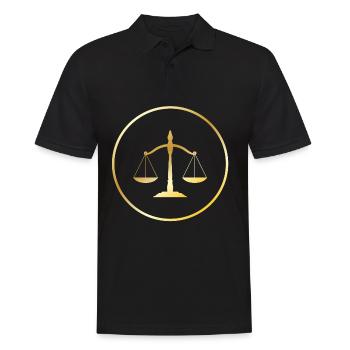 rechtsanwalt - Männer Poloshirt - Schwarz - Vorne - Kai (181cm)
