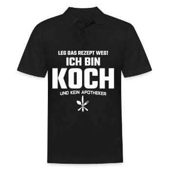 KOCH - Ich bin Koch - Männer Poloshirt - Schwarz - Vorne - Kai (181cm)