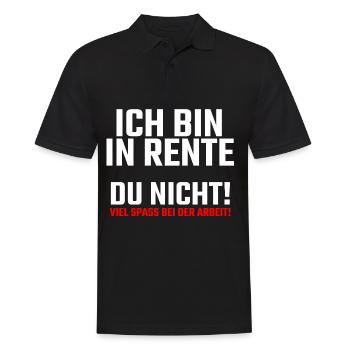 Ich bin in Rente - Männer Poloshirt - Schwarz - Vorne - Kai (181cm)