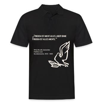 Zitat deutscher Politiker Frieden - Männer Poloshirt - Schwarz - Vorne - Kai (181cm)