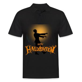 Halloween Creepy Cemetery Moon Witch Vampire - Polo Homme - noir - Devant - Kai (181cm)