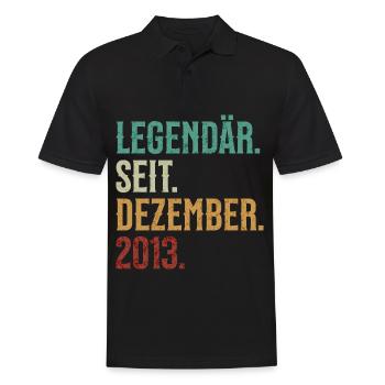 Legendär. Seit. Dezember. 2013. Retro Birthday - Männer Poloshirt - Schwarz - Vorne - Kai (181cm)