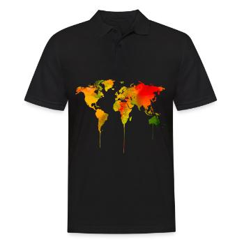 carte du monde - Polo Homme - noir - Devant - Kai (181cm)