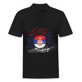 Serbie Coupe du Monde Drapeau Couleurs Épingles - Polo Homme - noir - Devant - Kai (181cm)
