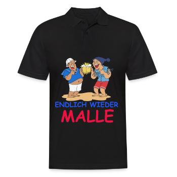 Endlich wieder Malle Mallorca Baller mann Geschenk - Männer Poloshirt - Schwarz - Vorne - Kai (181cm)