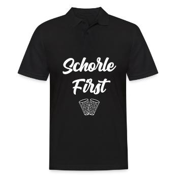 Schorle First Geschenk Pfalz Pfälzer Dubbeglas Wei - Männer Poloshirt - Schwarz - Vorne - Kai (181cm)