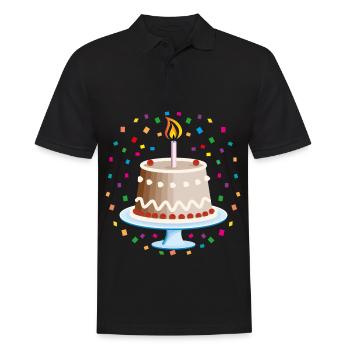 03 gâteau d’anniversaire gâteau anniversaire bougie - Polo Homme - noir - Devant - Kai (181cm)