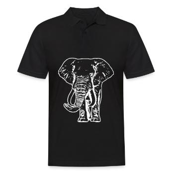 Elefant - Männer Poloshirt - Schwarz - Vorne - Kai (181cm)