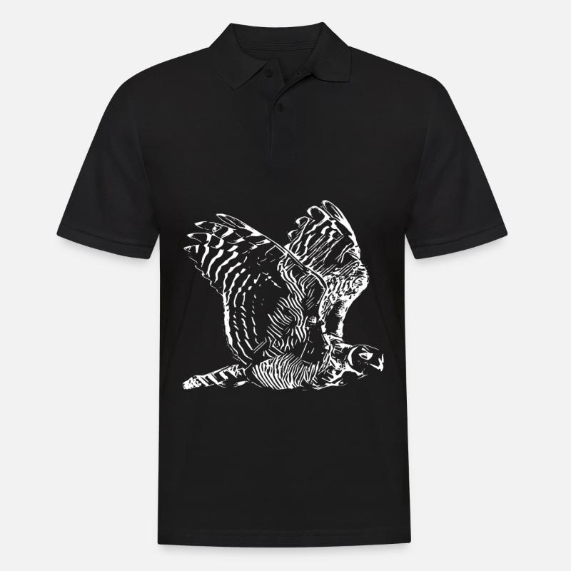 Eulen - Männer Poloshirt - Schwarz