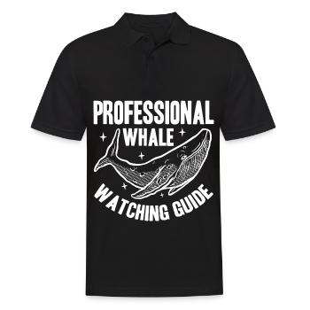 Wale beobachten | Wal Meerestier Meer Geschenke - Männer Poloshirt - Schwarz - Vorne - Kai (181cm)