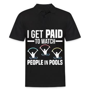 Water Aerobics | Wassergymnastik Lehrer Geschenk - Männer Poloshirt - Schwarz - Vorne - Kai (181cm)