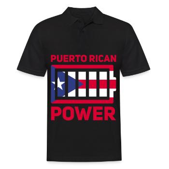 Puerto Rico Flagge | Puerto Ricaner Geschenkideen - Männer Poloshirt - Schwarz - Vorne - Kai (181cm)