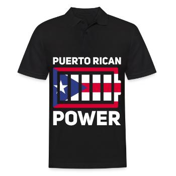 Puerto Rico Flagge | Puerto Ricaner Geschenkideen - Männer Poloshirt - Schwarz - Vorne - Kai (181cm)