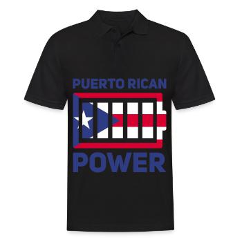Puerto Rico Flagge | Puerto Ricaner Geschenkideen - Männer Poloshirt - Schwarz - Vorne - Kai (181cm)