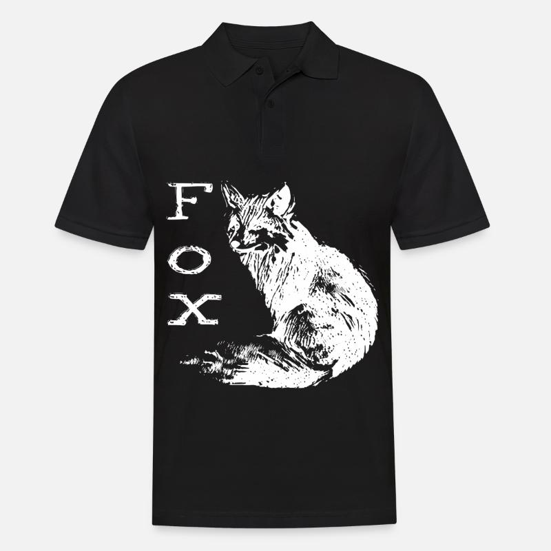 Fuchs - Männer Poloshirt - Schwarz