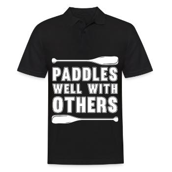 Rafting Wildwasser Kanu Kajak - Männer Poloshirt - Schwarz - Vorne - Kai (181cm)